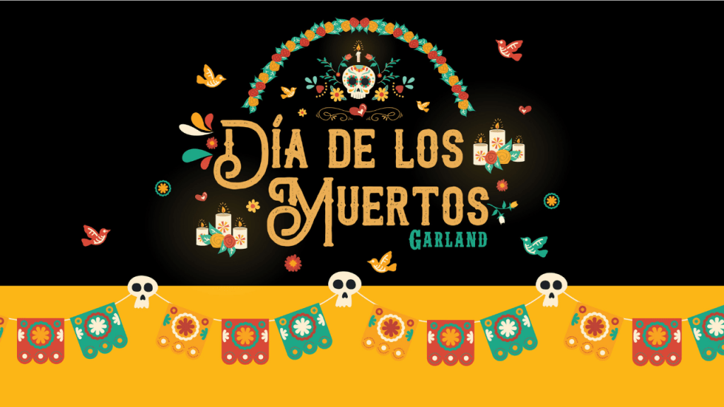 Dia de los Muertos logo for Garland, TX.